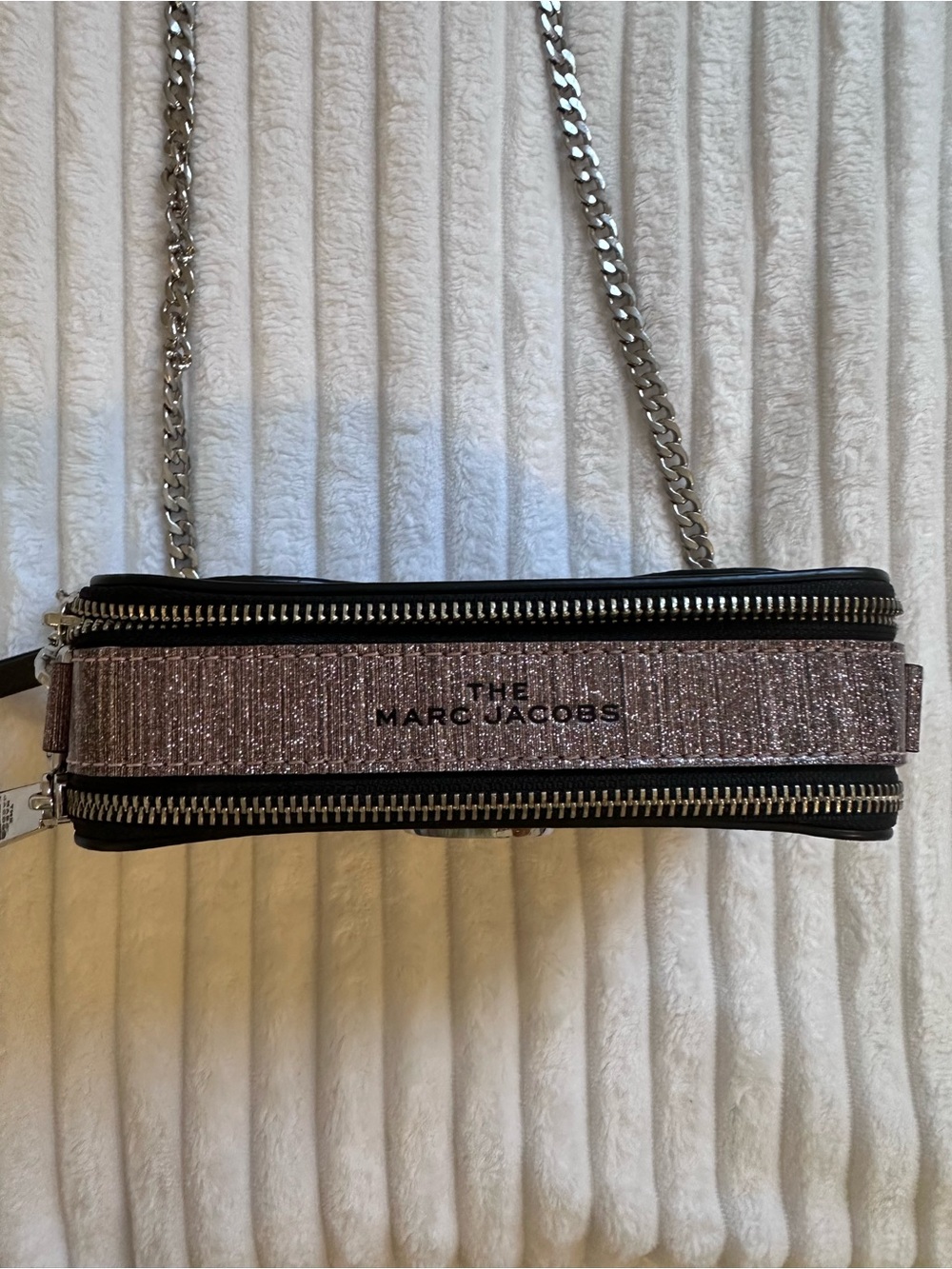 Marc Jacobs Glitter Snapshot Crossbody: Sparkly Purple/Pink with Silver Hardware - Picture 3 of 8